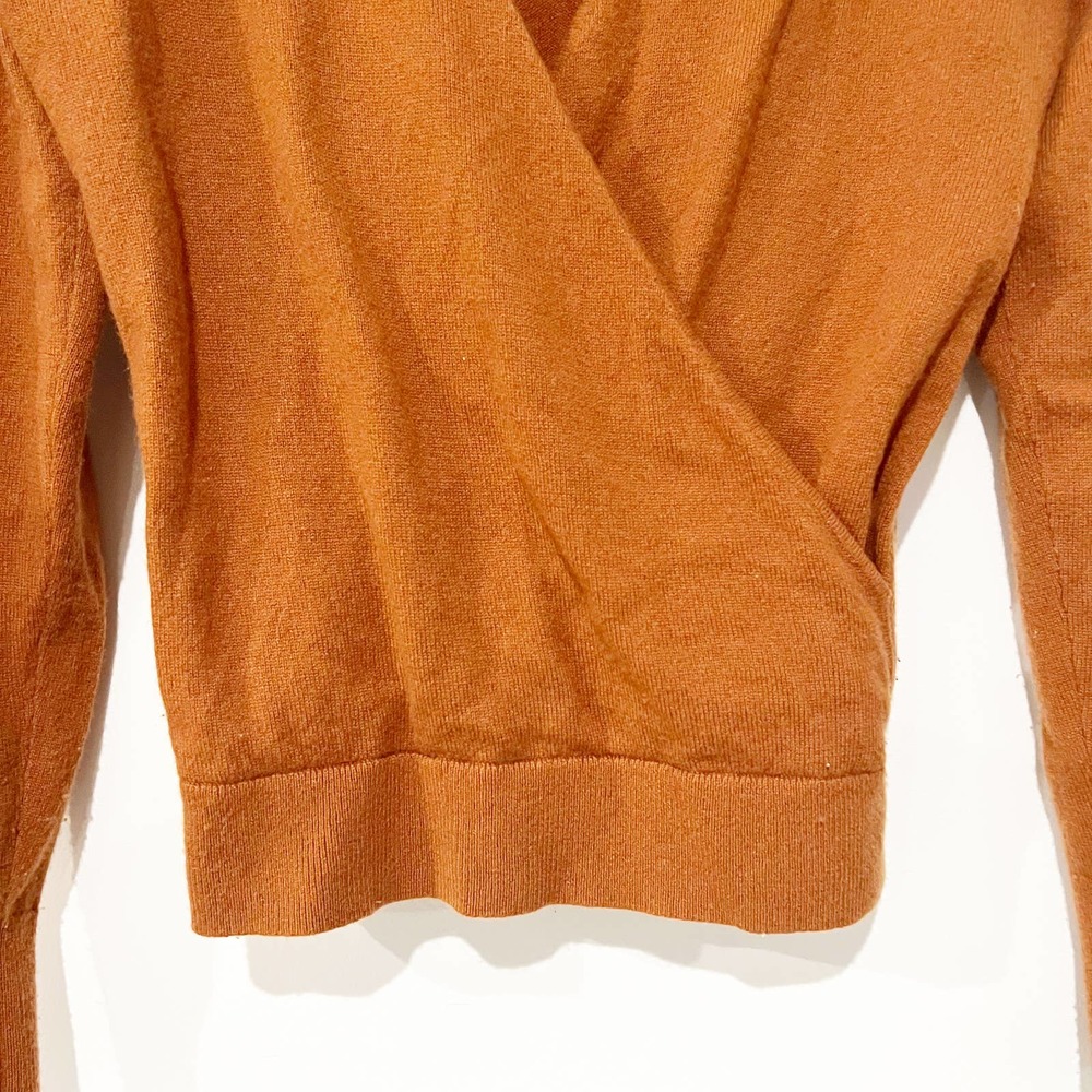 Everlane The Cashmere Wrap Pullover Pumpkin Acorn Orange Sweater Size Small - Picture 9 of 10
